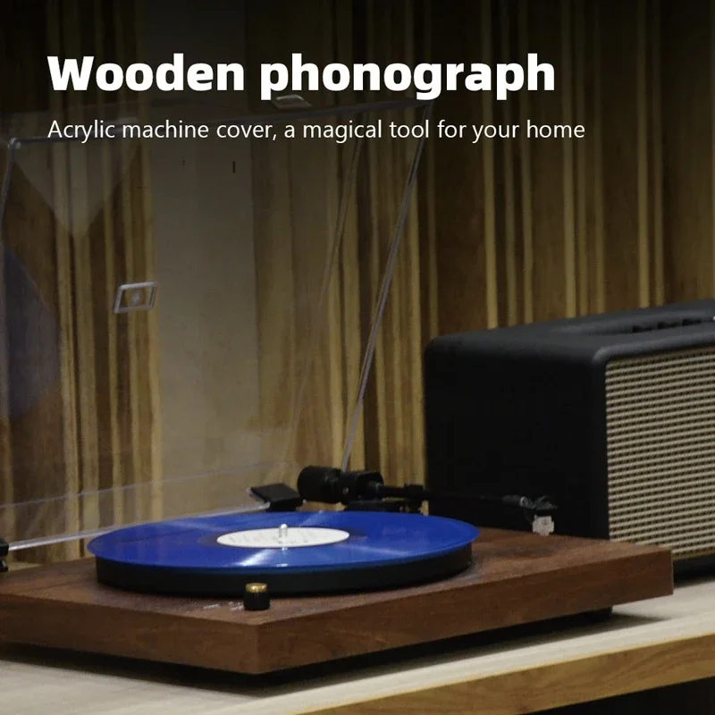 Фото Виниловый проигрыватель Walnut с Bluetooth, 3 скорости, ременной привод, Hi-Fi, картридж AT 3600, защитный чехол, ретро-фонограф №3
