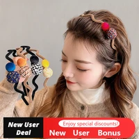 new ladies plush ball wave hair hoop 2022 fashion trend girls cute hair accessories hair hoop headwear jewelry
