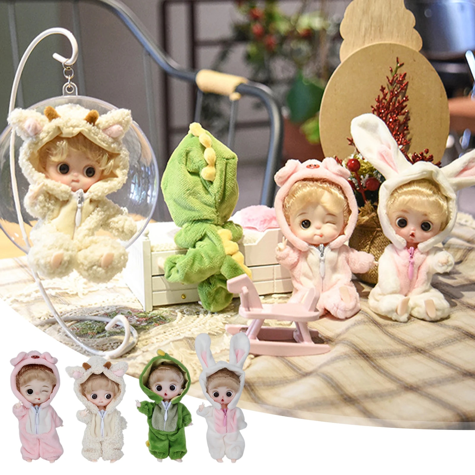 

Kawaii Pocket Doll 10Cm Ob11 Dolls Clothes and Doll Outfit Dress Surprise 1/12 Baby Bjd Dolls Figure Toys Accesso for Girls Gift