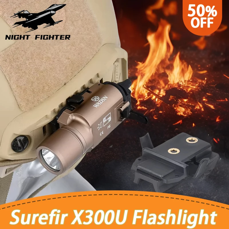 WADSN Surefir X300 X300U Scout light Adapter For Opscor Fast Helmet Arc Rail Tactics Airsoft Hunting Flashlight Light