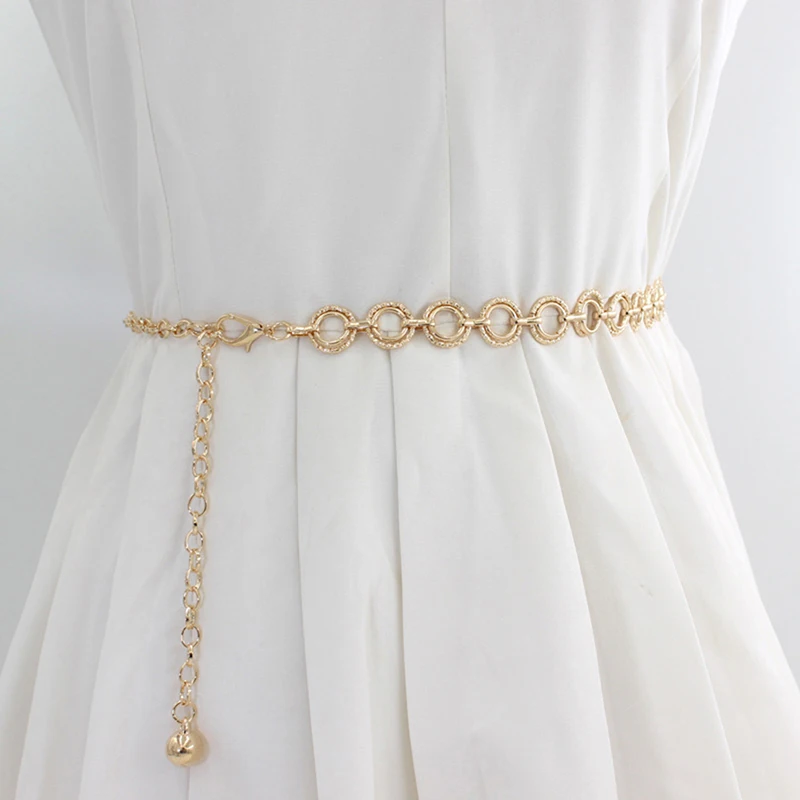 

Fashion Metal Waist Chain Adjustable Body Link Belts Suit Dress Thin Waist Belt Jewelry For Women Sexy Waist Chain Accessories