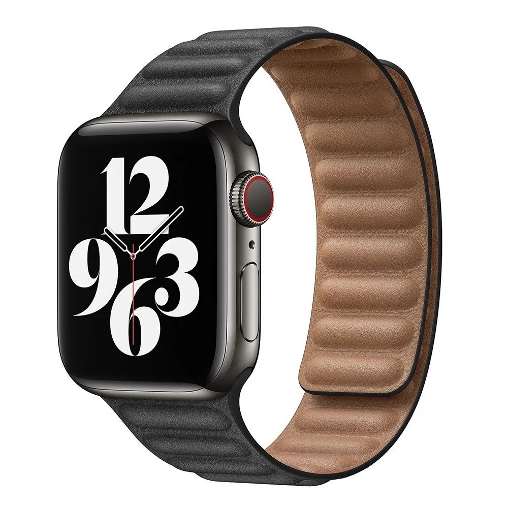 Leather Strap for Apple Watch Band 44mm 45mm 41mm 42mm 40mm 38mm Magnetic Wristband Bracelet for Iwatch Series 8 SE 7 6 5 3