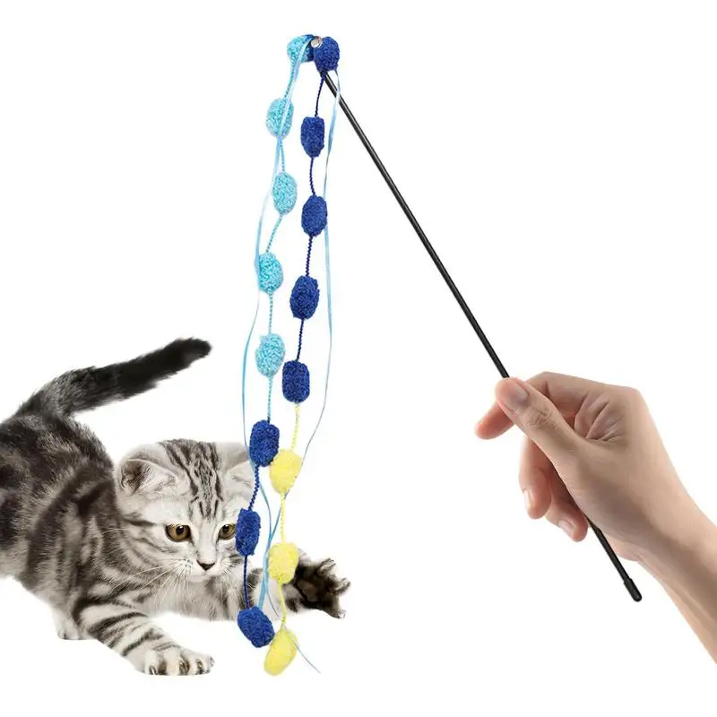 

Teaser Feather Toys Kitten Funny Colorful Rod Cat Wand Toys Pet Cat Toys Interactive Stick Pet Cat Supplies