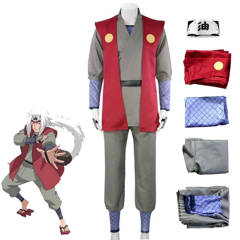 Костюм для косплея NARUTO Jiraiya женский браслет с поясом футболка нижнее белье брюки