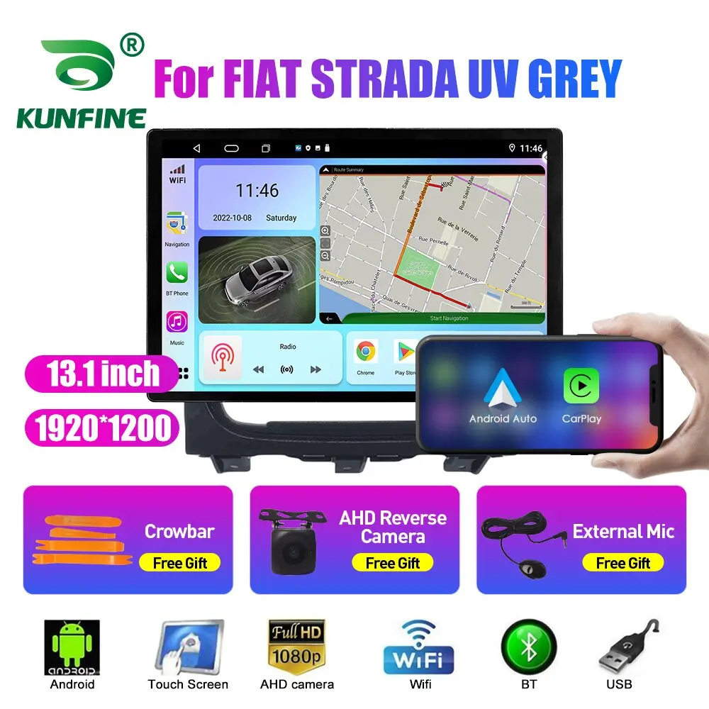 

Автомобильный радиоприемник 13,1 дюйма для FIAT STRADA UV GREY, автомобильный DVD GPS-навигатор, стерео Carplay 2 Din, центральный мультимедийный Android автомобиль