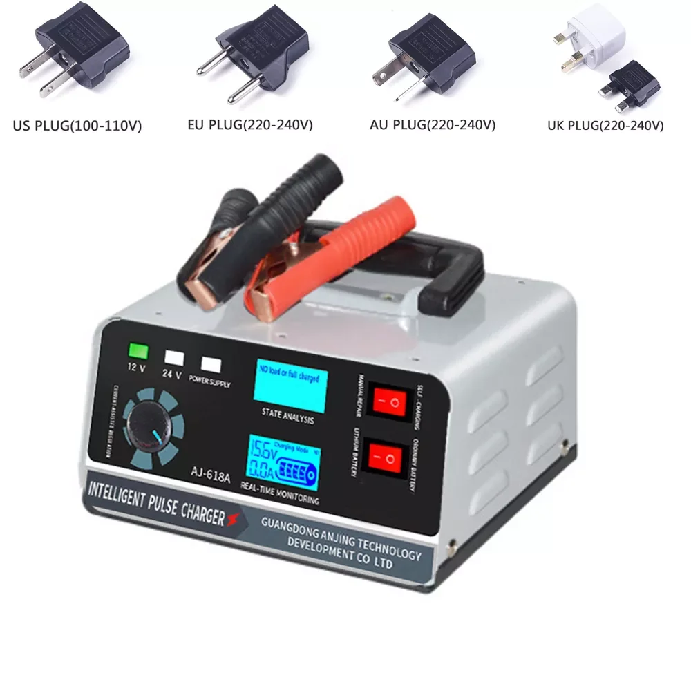 

Smart Battery Charger 12V/24V Automotive Battery Charger 400W Trickle Smart Pulse Repair For Car Truck Boat Motorcycle