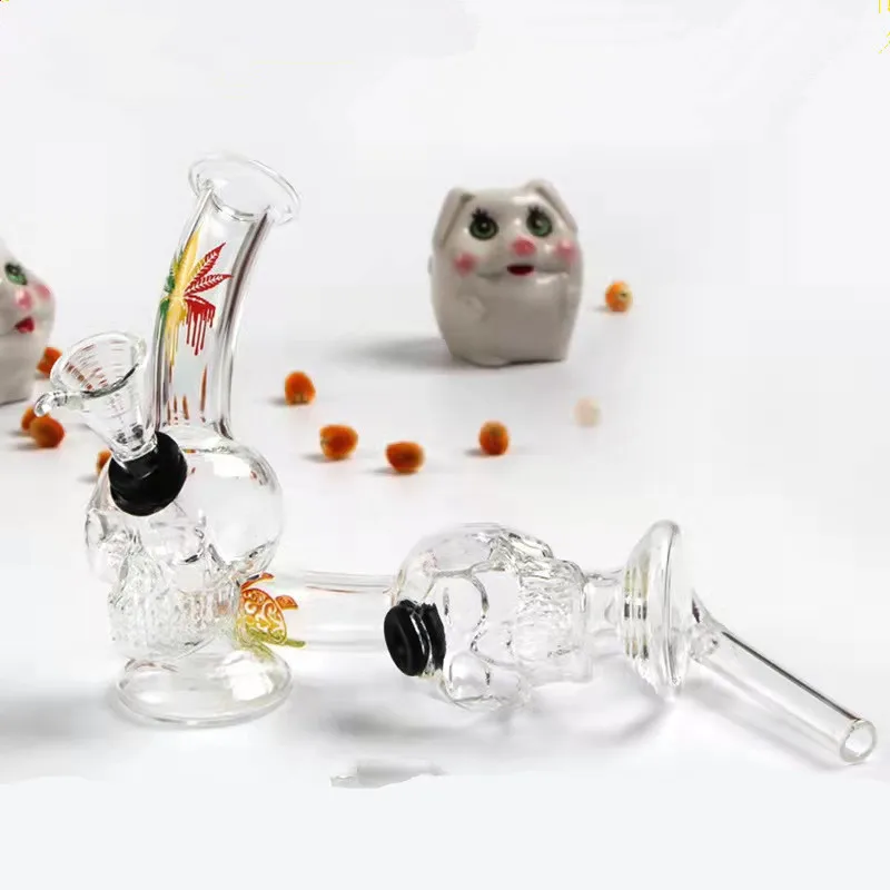 

1 шт. прозрачные стеклянные трубки с черепом, портативная креативная курительная трубка, Женский держатель для сигарет