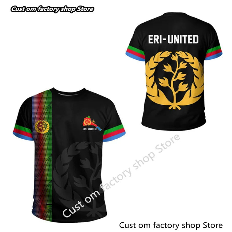 

Africa Country Eritrea Lion Colorful Retro 3D Print Men/Women Summer Casual Funny Short Sleeves T-Shirts Streetwear A4