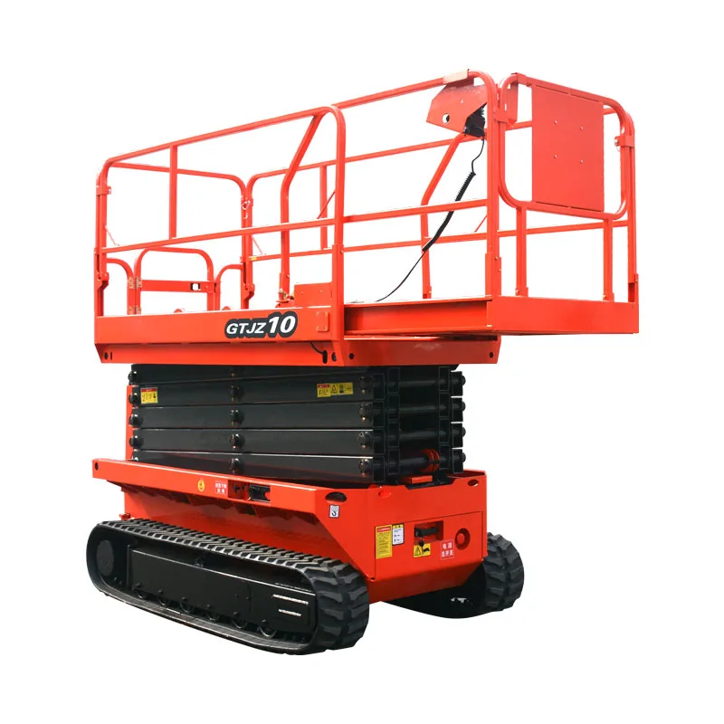 

Qiyun Kinglift electric drive crawler self-propelld scissor lift 10m red adapts to complex terrain can climb hills for field use