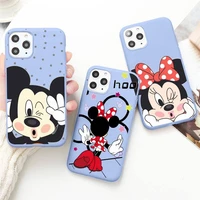 cute mickey minnie mouse phone case for iphone 13 12 mini 11 pro max x xr xs 8 7 6s plus candy purple silicone cover