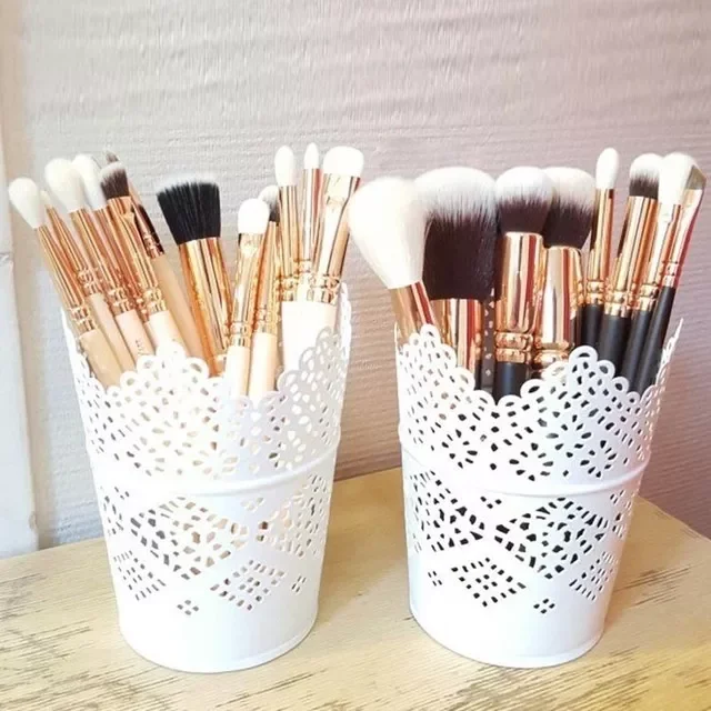 

2022 Storage Basket Lace Pencil Holder Hollow Roses Design Desk Container Organizer