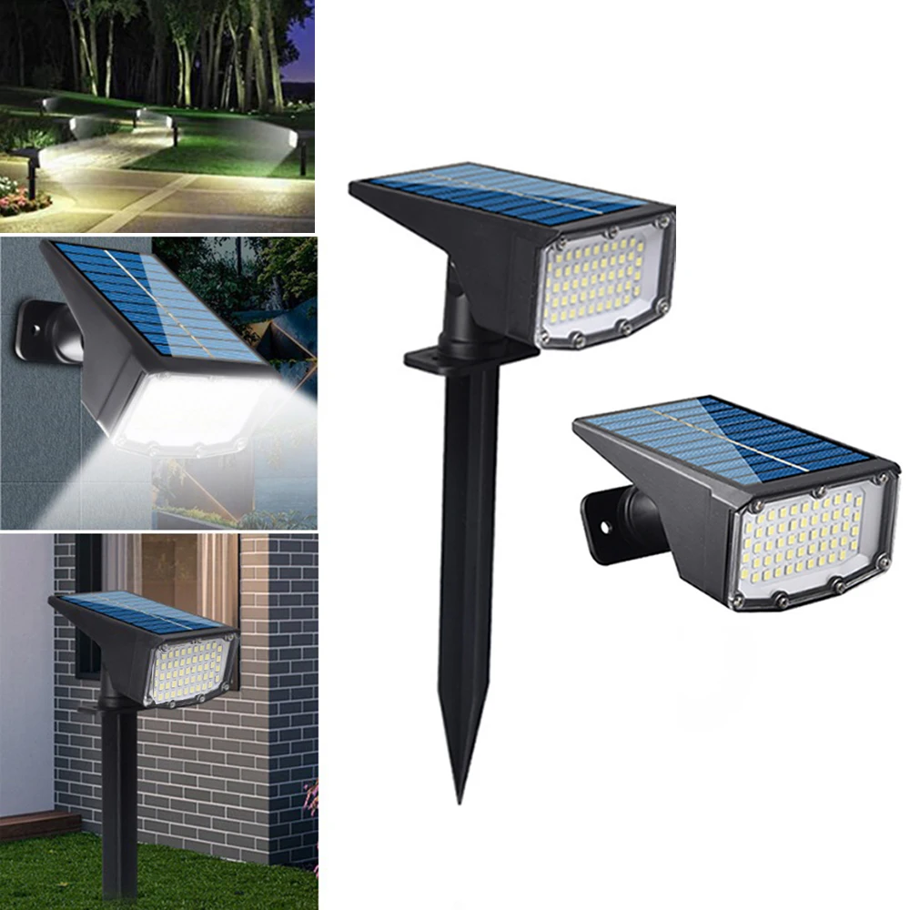

53Leds Solar Powered Wall Light Adjustable Lamp Solar Spotlight In-Ground Waterproof Landscape Light For Home Garden Porch Yard