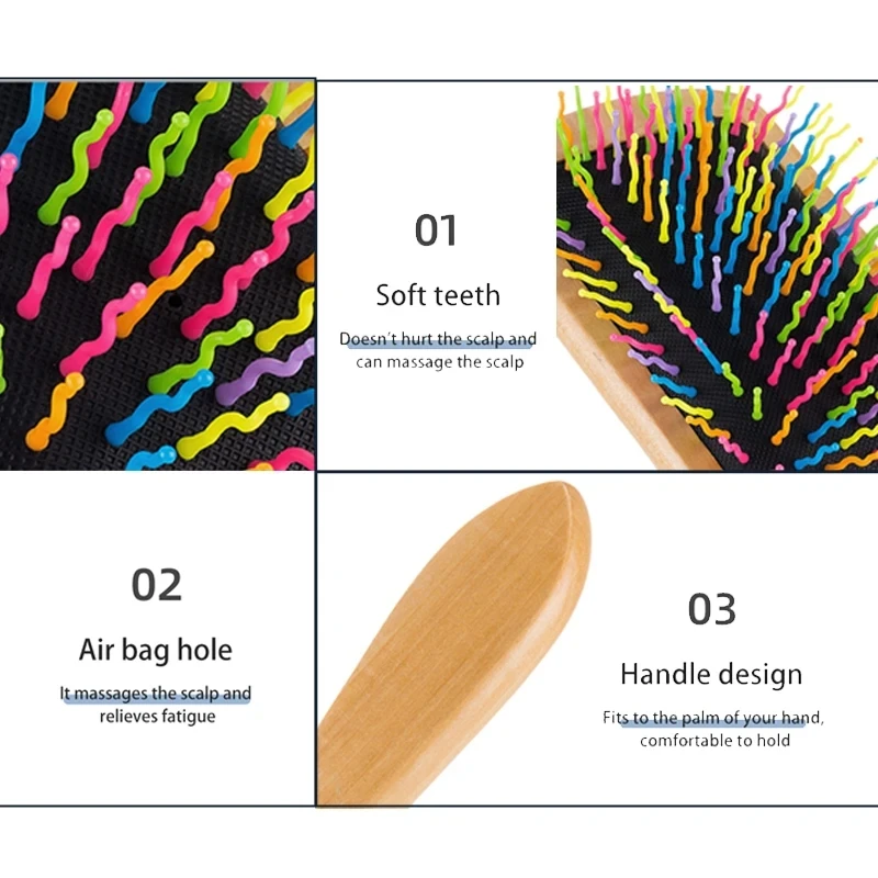 Деревянная расческа Radix с монолитными блоками для укладки волос безопасные