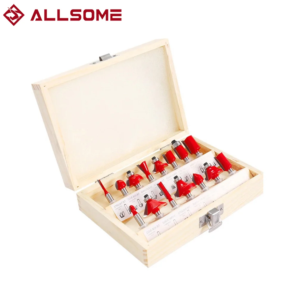 Набор фрез ALLSOME комплект из 15 6 35 мм для работ по дереву - купить выгодной цене |