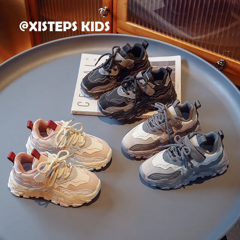 

High Quality Children Casual Sneakers Pink Blue Black Kids Non-slip Comfy Sport Shoes Zapatillas Toddler Boy Running Shoes