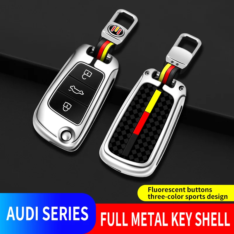 

Zinc Alloy Car Folding Key Cover Case For Audi A3 8L 8P A4 B6 B7 B8 A6 C5 C6 4F RS3 Q3 Q7 TT 8L 8V S3 Auto Shell Car Accessories