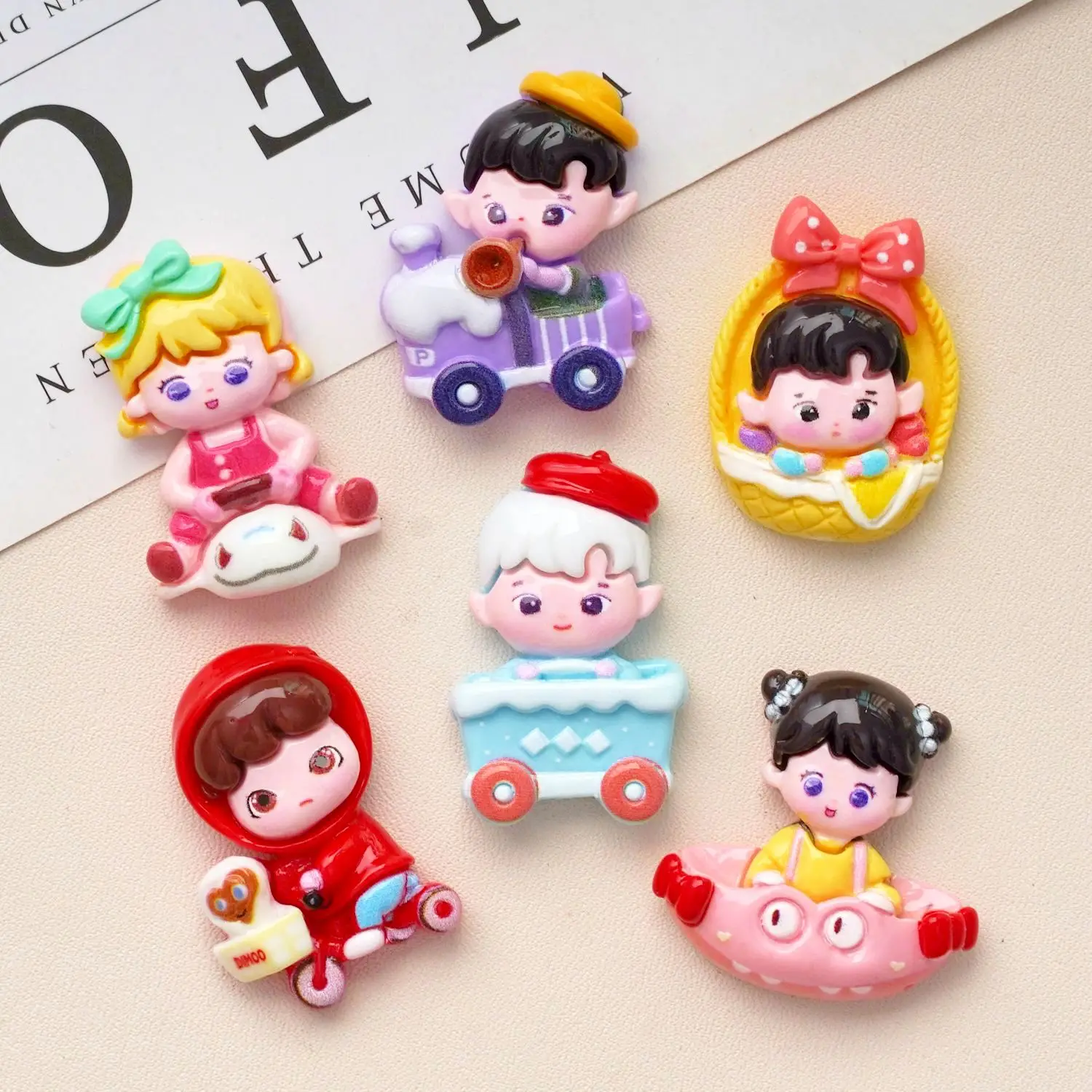 6 шт. милые Мультяшные дорожные аксессуары из смолы для мальчиков и девочек с