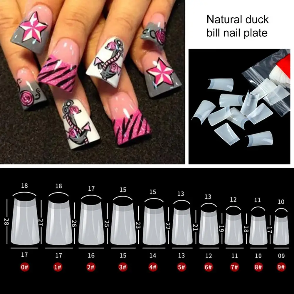 

Creative False Nails Curved Anti-deformed Acrylic Nails Clear Duck Feet Tips Anti-break Artificial Nails Nail Salon Supplies