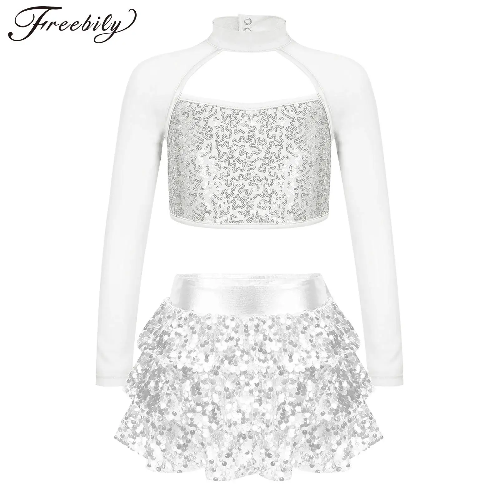 Детский костюм для джазовых танцев девочек блестящий праздничный наряд с