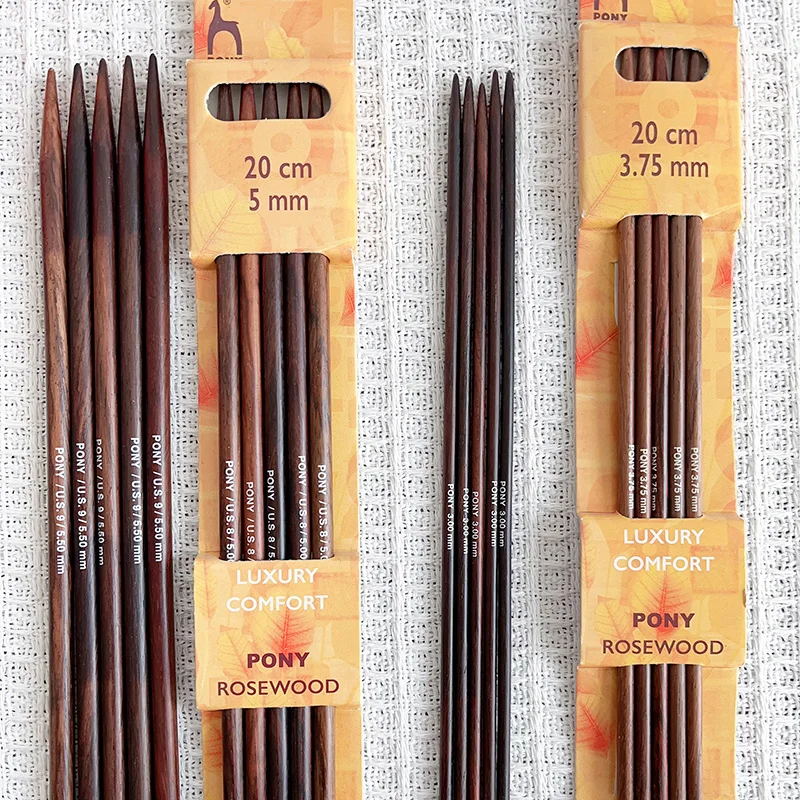 Набор вязальных спиц из пони и палсандра 20 см