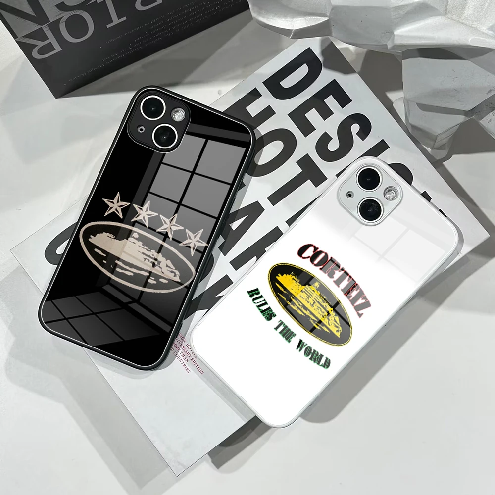 

Luxury Corteiz Rules The World Phone Case Tempered Glass For IPhone 14 13 11 12 Pro 8 7 Plus X 13 Pro MAX XR XS MINI SE Covers