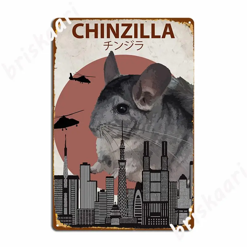 Chinzilla Chinchilla постер с изображением монстра металлический декор для гаража, создание кинотеатра, гостиной, пещеры
