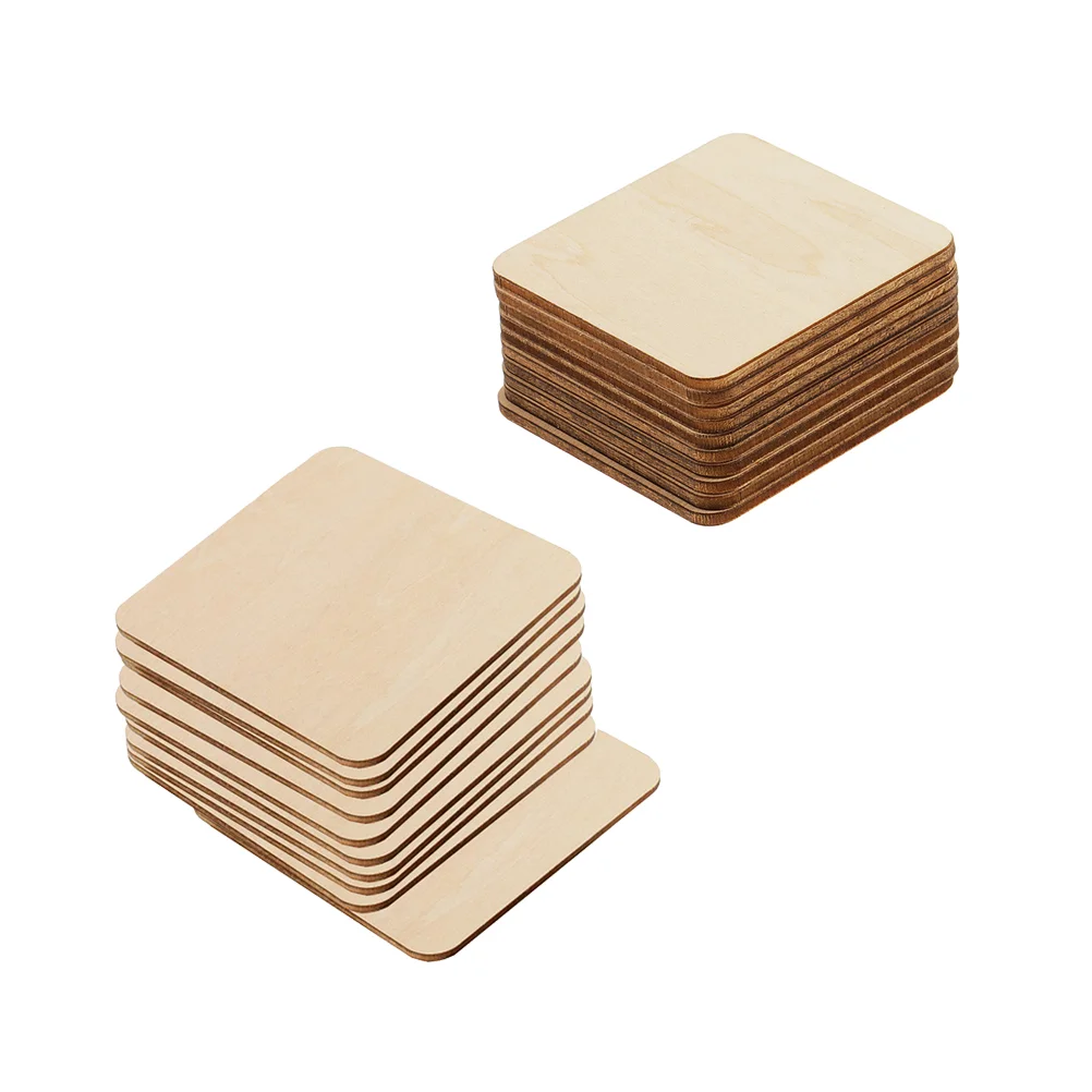 

50 шт., деревянные декоративные квадратные ремни