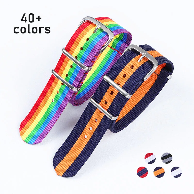 

Nylon Watch Band Strap 18mm 20mm 22mm Waterproof Watchband Fabric Woven Army Sport Watch Universal Band for Military Belt