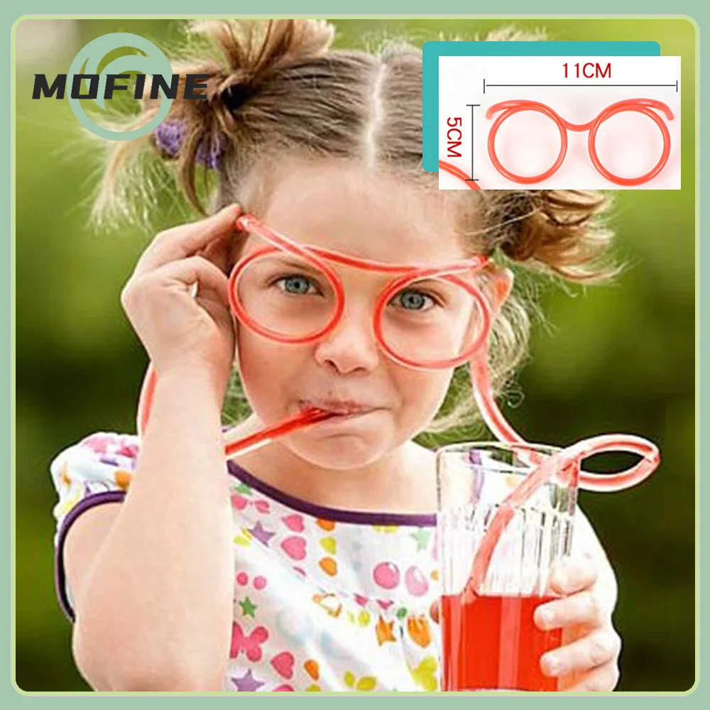 

Soft Funny Glasses Straw Diy Toys Drinking Tube Creative Flexible Drinking Straws Party Supplies Cocktail Accessories Hot Sale