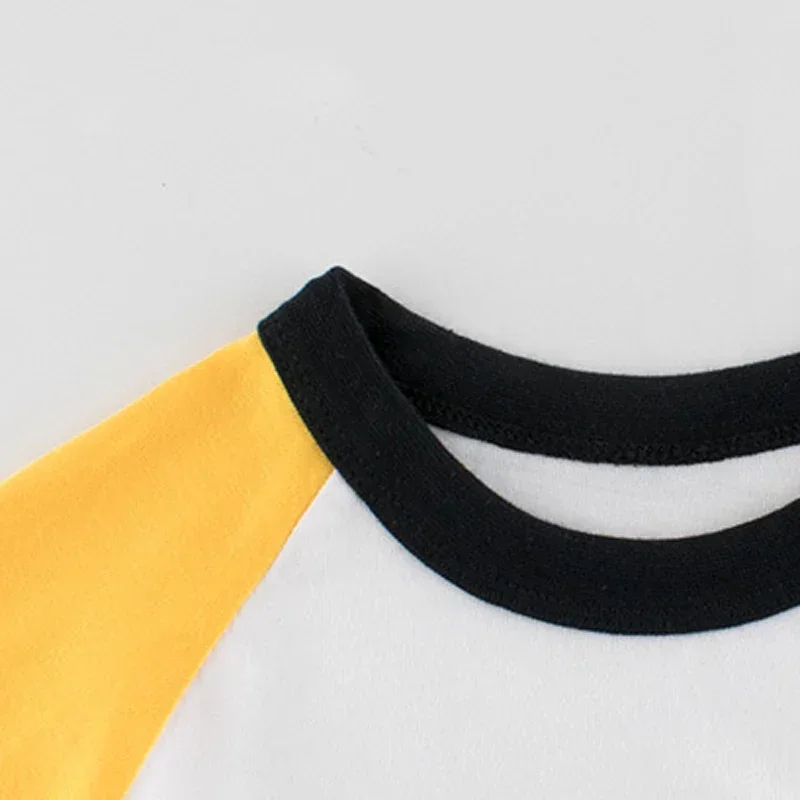 Фото 2024 Children's Clothing Autumn New Boys Bottoming Shirt Letters Rugby Print Cotton Kids T-shirt Baby Long Sleeve Tops Tees №3