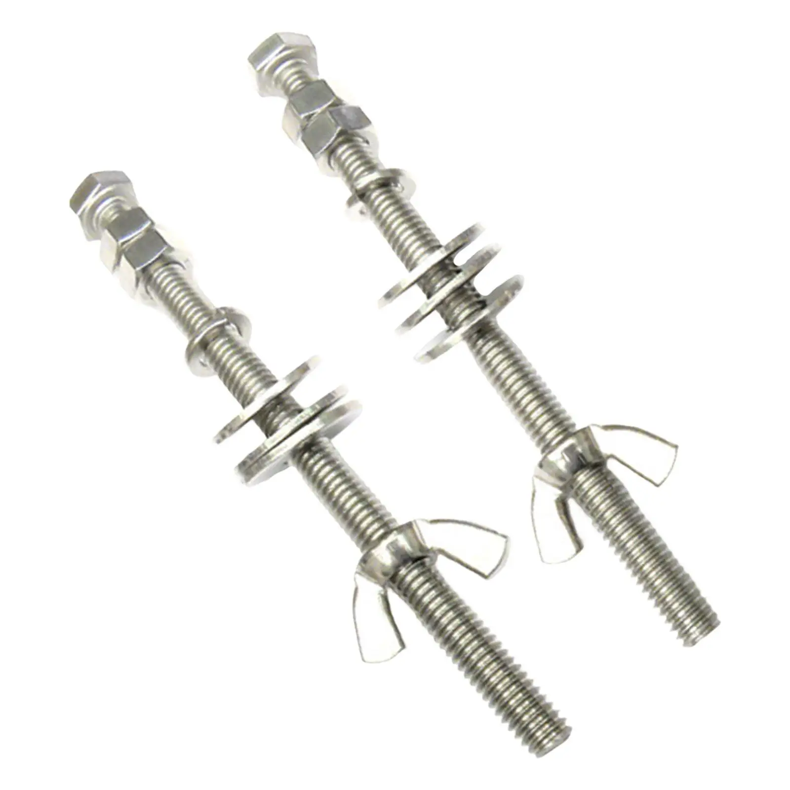 

2Pcs Diving Butterfly Wing Nuts Screw Stainless Steel Diving Double Bottle Hoop Fixation Screw Long Screws for Dive Accessory