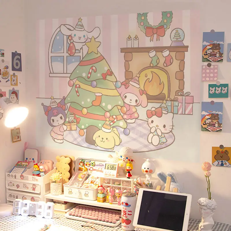 Sanrio мультфильм плакат настенные наклейки спальня девушка комната декор Mymelody Kuromi