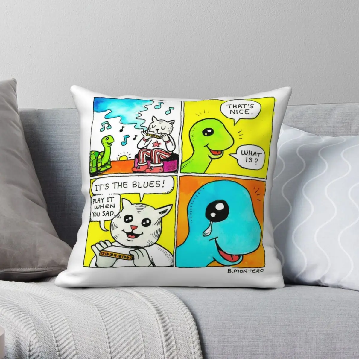 

Чехол для подушки The Bluetooth из полиэстера и льна, бархатный креативный декоративный чехол для подушки на молнии, чехол для комнаты, наволочка ...