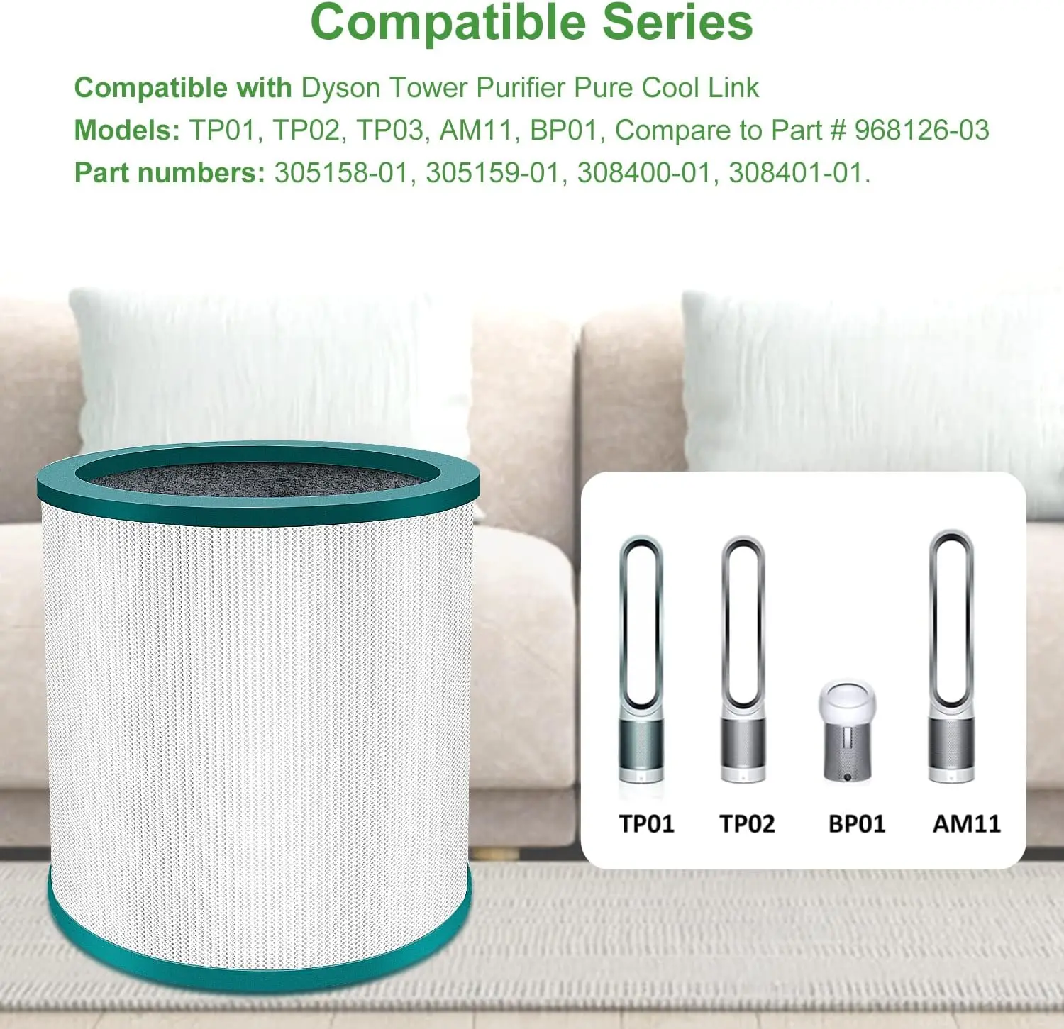 Фото HEPA-фильтр, совместимый с очистителем воздуха Dyson TP00 TP01 TP02 TP03 AM11 BP01 Pure Cool Link Tower, запасная часть фильтра №4