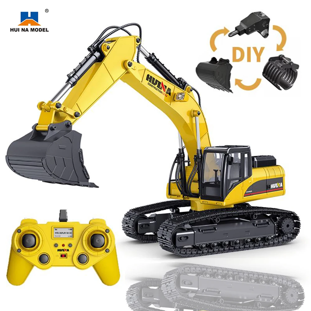 

Huina 1580 RC Excavator Full Alloy 23CH Remote Control Truck 2.4G Radio Controlled Machine Metal Car Toys for Boy Newest Version