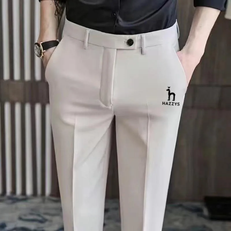 

High quality HAZZYS brand golf pants men's spring/summer business casual pants men's high-end waffle pants