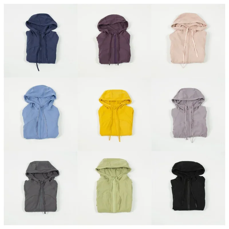 Новая одежда для йоги женская однотонная куртка с капюшоном повседневная