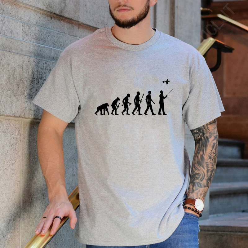 Футболка с принтом Evolution Drone Pilot для мужчин модная повседневная свободная