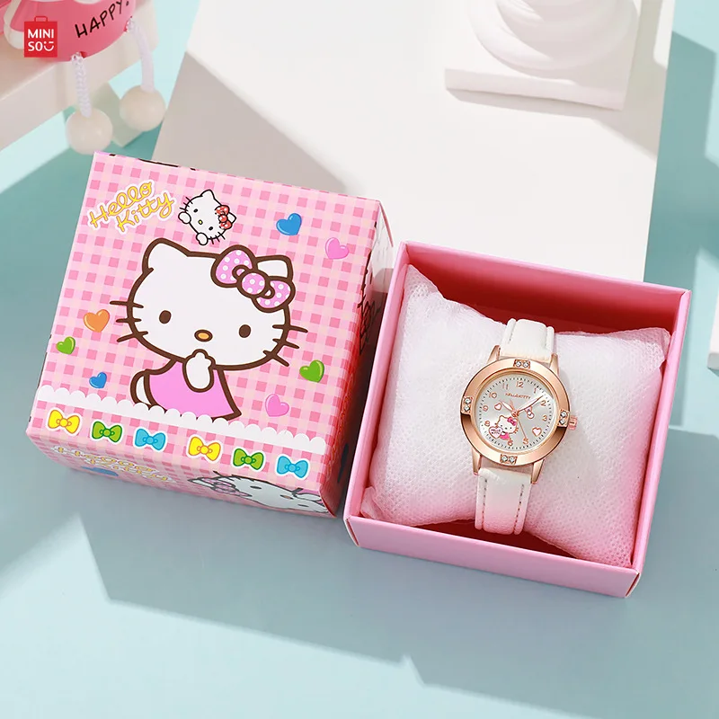 Часы Miniso Hello Kitty Kuromi Cinnamoroll аниме Моя Мелодия кварцевые модные наручные часы для