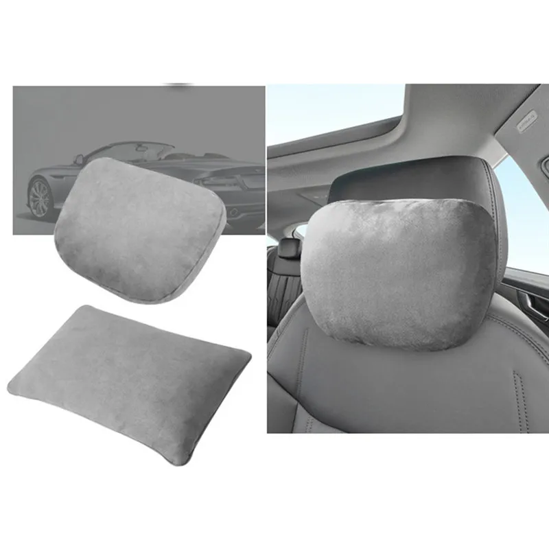 

New Car Universal Safety Breathable Leather Pillow Waist Protection Head Neck Rest Cushion Soft Auto Seat Pillow