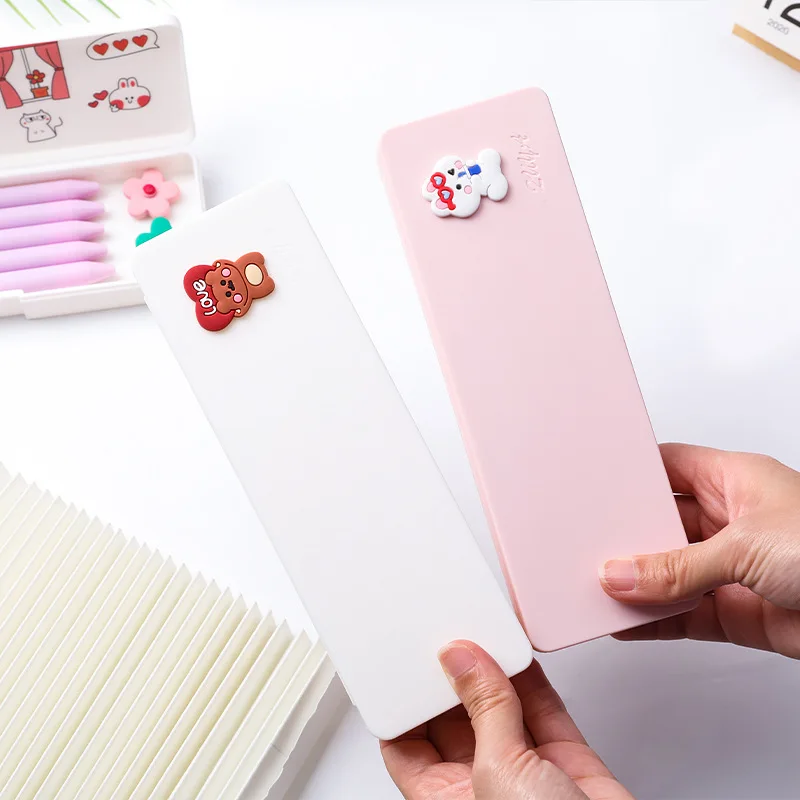 

Frosted Translucent Pencil Case Non-toxic Simple Hard Plastic Pen Box Kids School Stationery Pencilcase Pencils Cases Gift