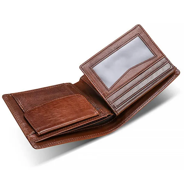 Classic Men's Wallet Vintage Genuine Leather Wallets for Men RFID Blocking Credit Card Holder Organizer Purse Wallet Man 4