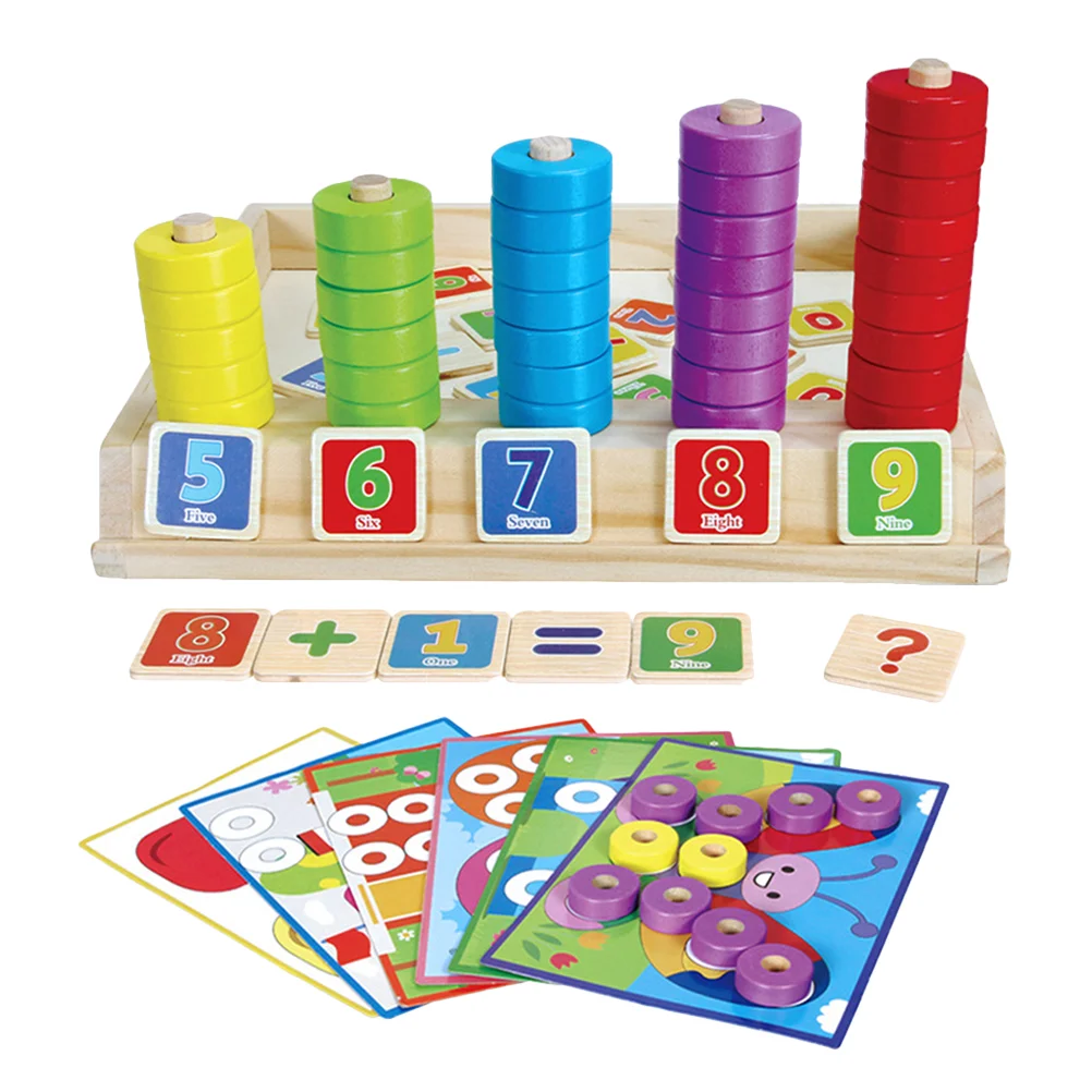 

Fun Puzzle Counts Stacking Toy Block Toy Multifunction Arithmetic Blocks Playing Matching Toy Wooden Educational Toy Child