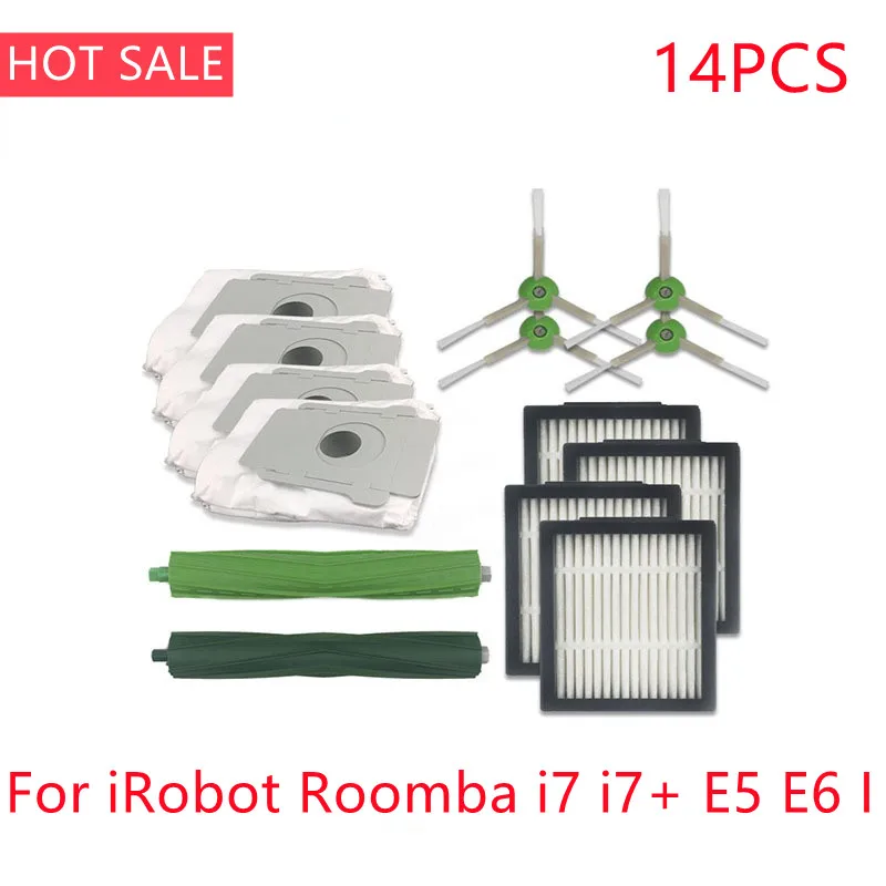 

Side Brushes & Roller Brushes & Hepa Filters for iRobot Roomba i7 i7+ E5 E6 I Series Robot Vacuum Cleaner Parts Replacement Kit
