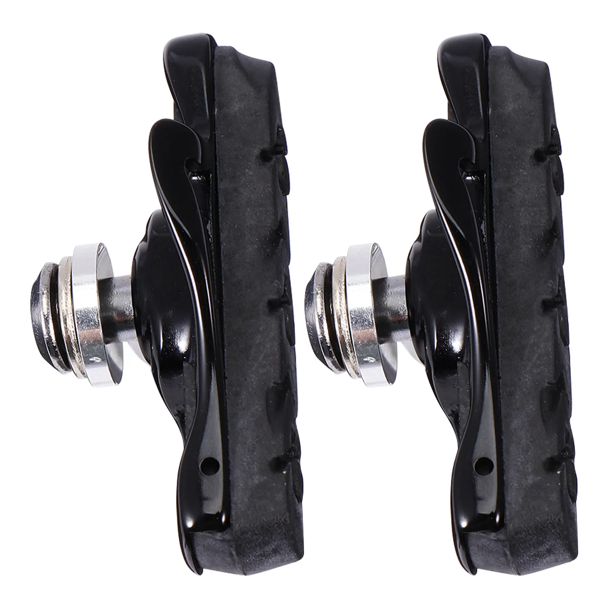 

2pcs Road Bike Brake Pads Rubber V-brake Blocks Holder Shoes Block Brake Tools (Black)