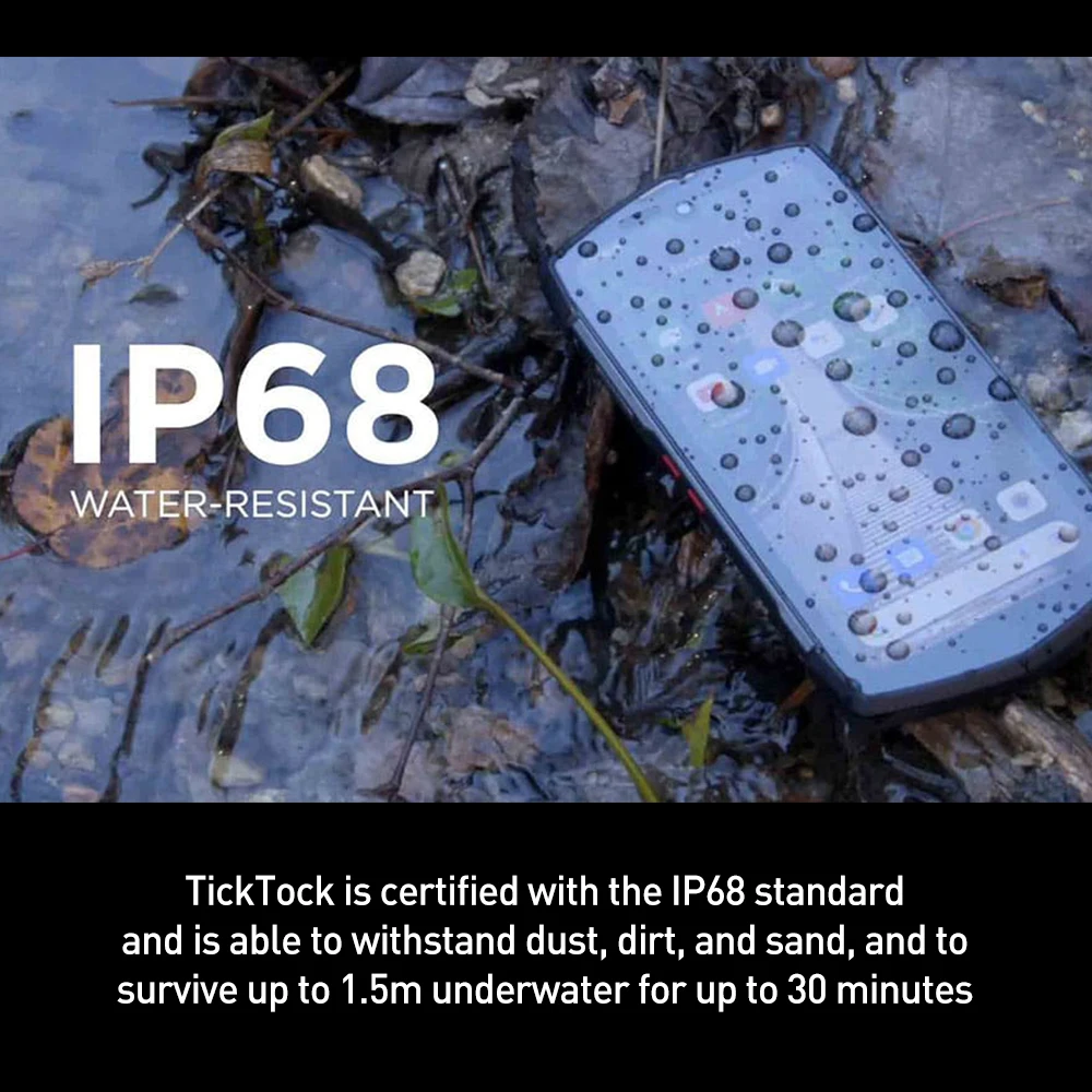 Unihertz TickTock 5G Rugged Phone IP68 Waterproof Octa Core MobilePhone Dimensity 700 Android 11 Cellphone Smart Rear Screen NFC