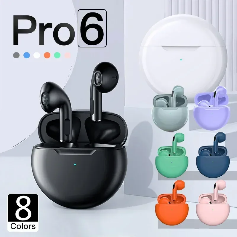 Фото Наушники TWS Pro6, Bluetooth-наушники с микрофоном, 9D-стерео Pro 6, беспроводная Bluetooth-гарнитура, подходит №1