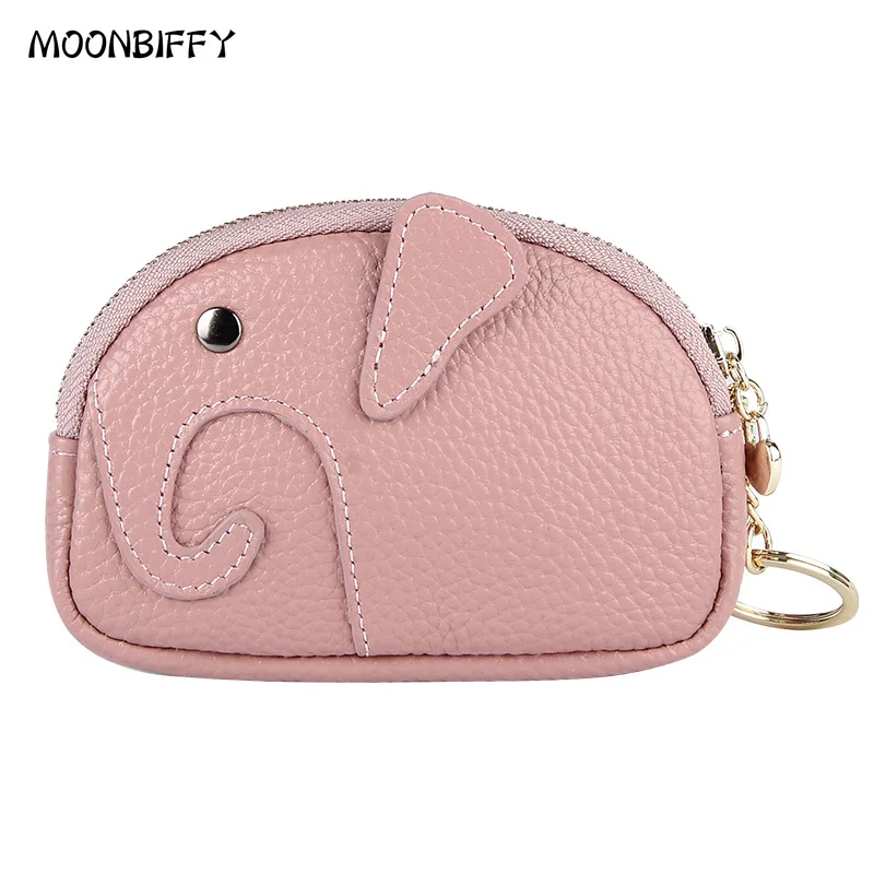 

New Lovly Cartoon Red Black Gray Genuine Leather Coin Purse Cute Zipper Mini Women Hand Bag With Keychain Japaness Style Wallet