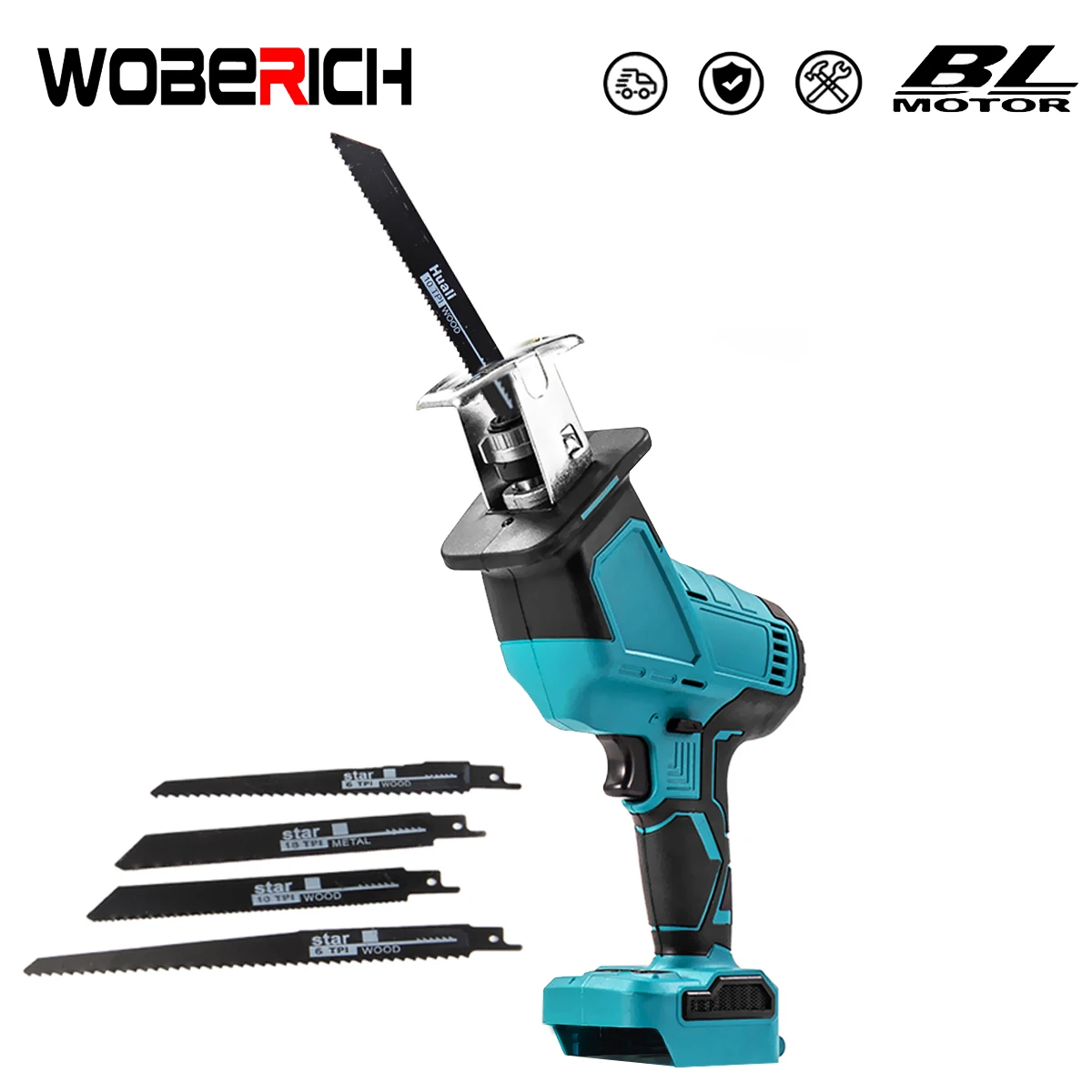 

Brushless Cordless Electric Reciprocating Saw Metal Wood Cutter Tool Variable Speed For Makita 18V Battery(Only host)By WOBERICH