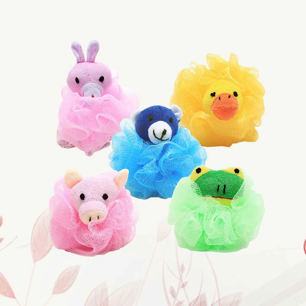 

4Pcs Cartoon Animal Shaped Bath Ball Colorful Bath Sponge Kids Shower Ball Bath Puff (Random Style) Bomb